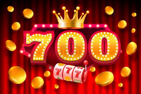 Illustration for Casino free spins, special voucher 700 coins, Banner special offer. Vector - Royalty Free Image