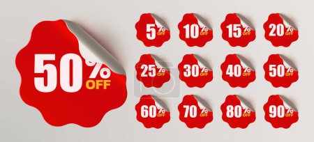 Sale stickers collection. Isolated graphic element. Vector illustration