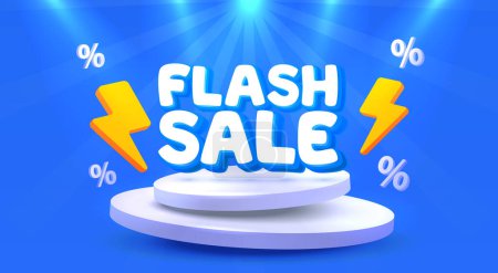 Ilustración de Evento de venta flash, gran oferta de venta, etiqueta del cartel. Vector - Imagen libre de derechos