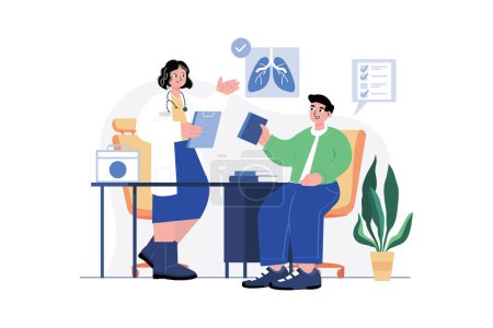 Routine Health Checkup Illustration concept. A flat illustration isolated on white background