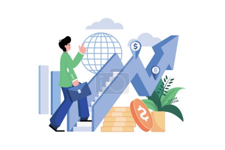 Finance Growth Illustration Konzept auf weißem Hintergrund
