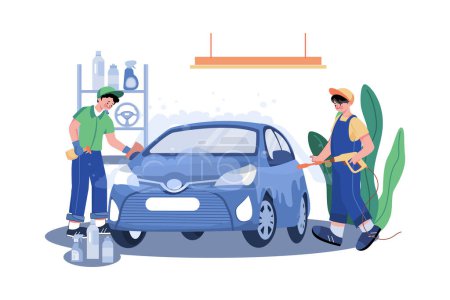 Illustration for Full Service Car Wash Illustration concept on white background - Royalty Free Image