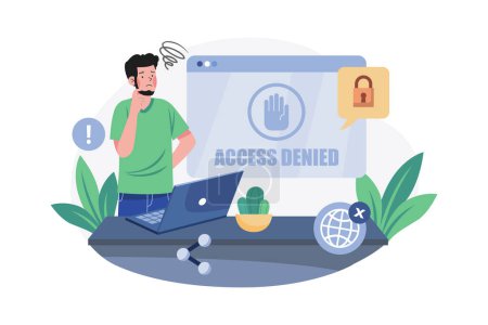 Illustration for Access Denied Illustration concept on white background - Royalty Free Image