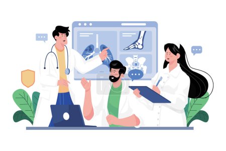 Medical Team Discussion Illustration concept on white background