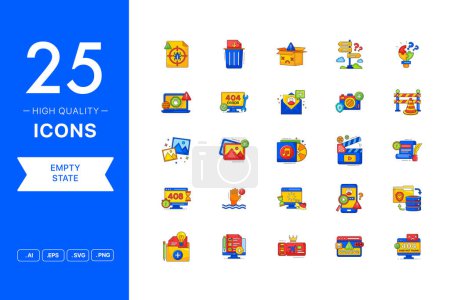 Illustration for Vector set of Empty State icons - Royalty Free Image