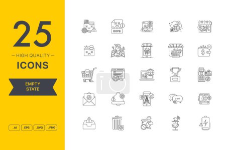 Illustration for Vector set of Empty State icons - Royalty Free Image