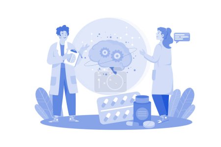 Ilustración de La IA mejora el diagnóstico médico y el tratamiento. - Imagen libre de derechos