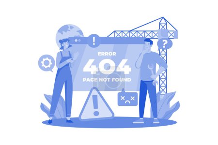 Téléchargez les illustrations : Erreur 404 Concept d'illustration sur fond blanc - en licence libre de droit