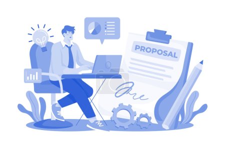 Illustration for Proposal Writer Illustration concept on a white background - Royalty Free Image