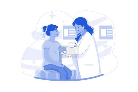 Téléchargez les illustrations : Doctor Treating A Female Patient - en licence libre de droit