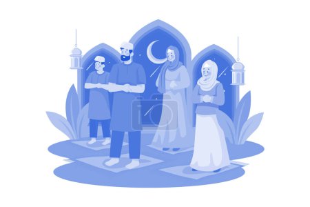 Illustration for Eid Al-adha Illustration concept on white background - Royalty Free Image