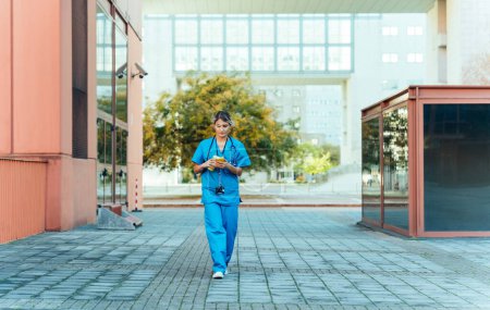 Photo for Cinematic footage representation of the daily life of a nurse going to work at the hospital - Royalty Free Image
