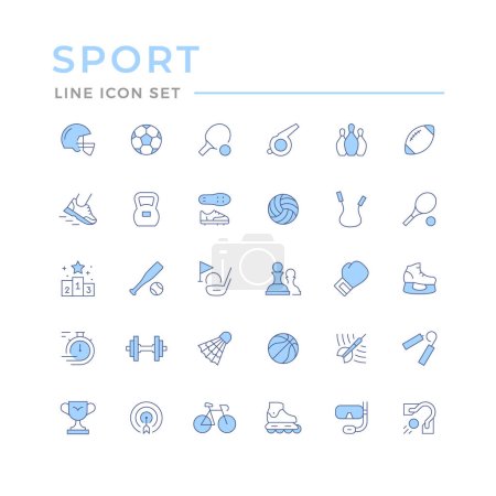 Illustration for Set color line icons of sport isolated on white. Vector illustration - Royalty Free Image