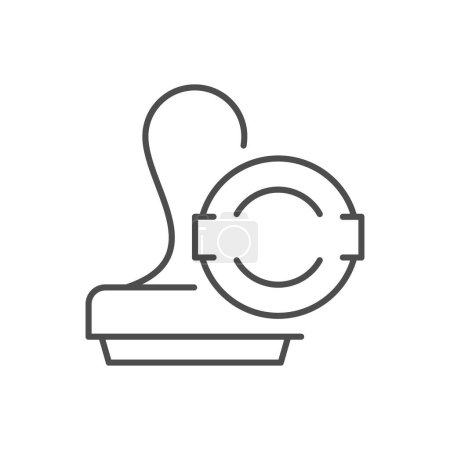 Ilustración de Icono de contorno de línea de sello de goma aislado en blanco. Ilustración vectorial - Imagen libre de derechos