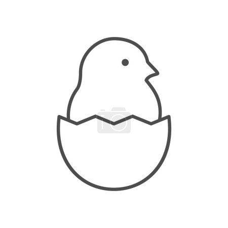 Ilustración de Pollo en línea de concha icono aislado en blanco. Ilustración vectorial - Imagen libre de derechos