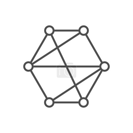 Ilustración de Conexión entre ramas icono de línea aislado en blanco. Ilustración vectorial - Imagen libre de derechos