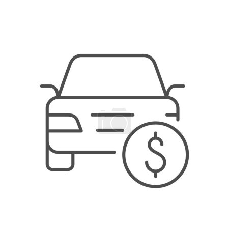 Illustration for Car expenses line outline icon isolated on white. Vector illustration - Royalty Free Image
