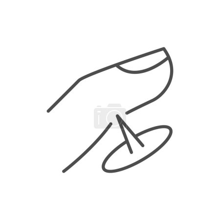 Illustration for Finger tingling line outline icon isolated on white. Vector illustration - Royalty Free Image