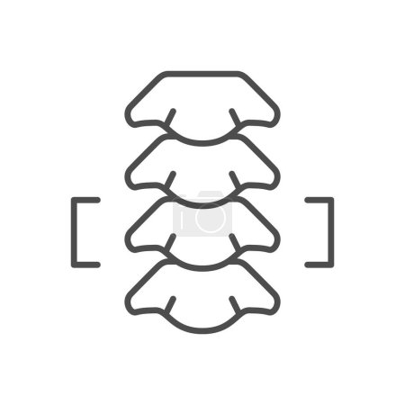 Ilustración de Icono del contorno de la línea del segmento de columna vertebral aislado en blanco. Ilustración vectorial - Imagen libre de derechos