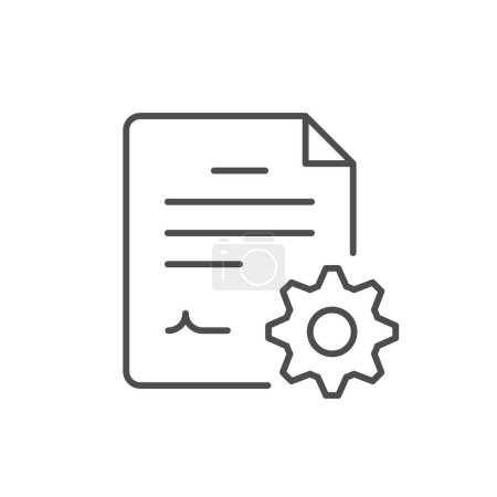 Ilustración de Configuración del documento línea contorno icono aislado en blanco. Ilustración vectorial - Imagen libre de derechos