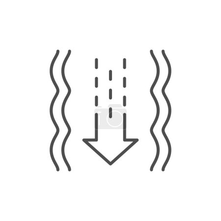 Ilustración de Peristalsis process line outline icon isolated on white. Vector illustration - Imagen libre de derechos