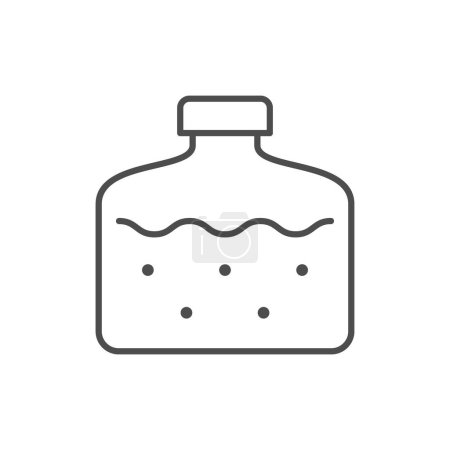 Illustration for Plastic canister line outline icon isolated on white. Vector illustration - Royalty Free Image