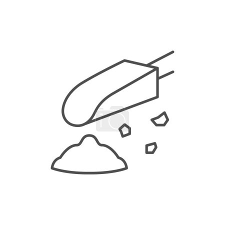 Ilustración de Icono del contorno de la línea de pila de sal aislado en blanco. Ilustración vectorial - Imagen libre de derechos