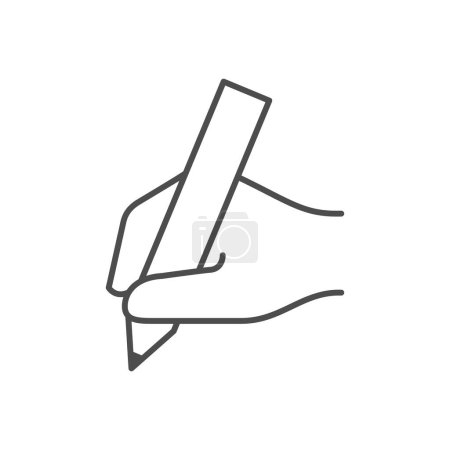 Ilustración de Writing process line outline icon isolated on white. Vector illustration - Imagen libre de derechos
