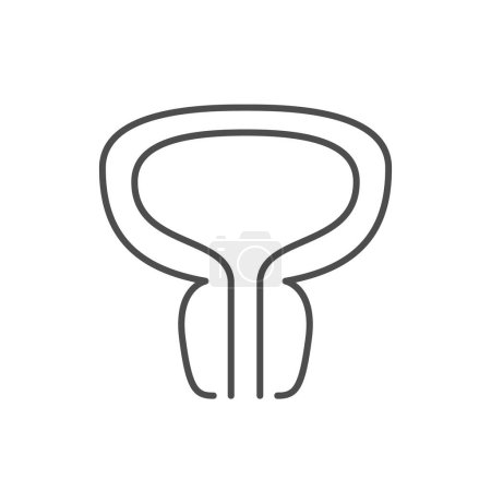 Téléchargez les illustrations : Icône de contour de la glande prostatique isolée sur blanc. Illustration vectorielle - en licence libre de droit
