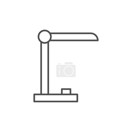 Ilustración de Icono de línea de lámpara de escritorio moderno aislado en blanco. Ilustración vectorial - Imagen libre de derechos