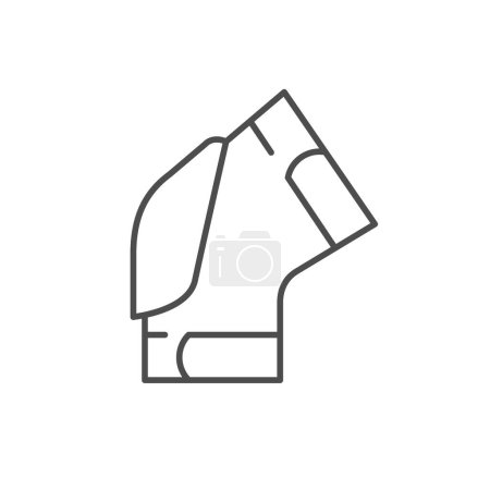 Illustration for Knee pad line outline icon isolated on white. Vector illustration - Royalty Free Image