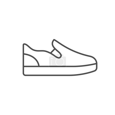 Ilustración de Deslice el icono de la línea de zapatos aislado en blanco. Ilustración vectorial - Imagen libre de derechos