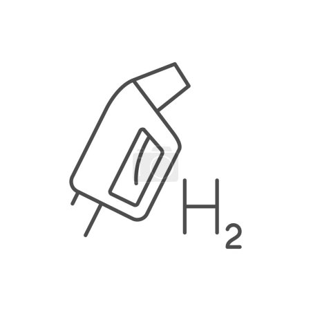 Illustration for Hydrogen car fueling line icon isolated on white. Vector illustration - Royalty Free Image