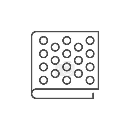 Illustration for Bubble wrap line outline icon isolated on white. Vector illustration - Royalty Free Image