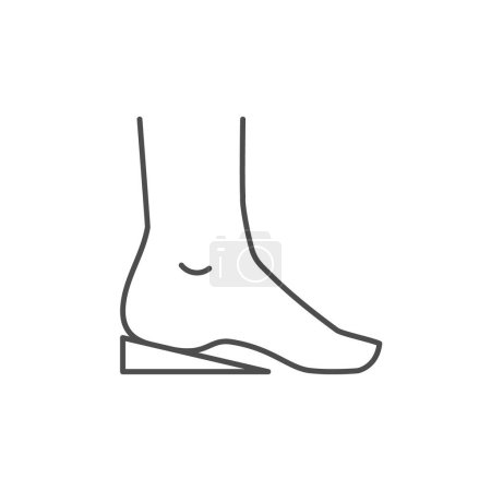 Illustration for Heel pad line outline icon isolated on white. Vector illustration - Royalty Free Image