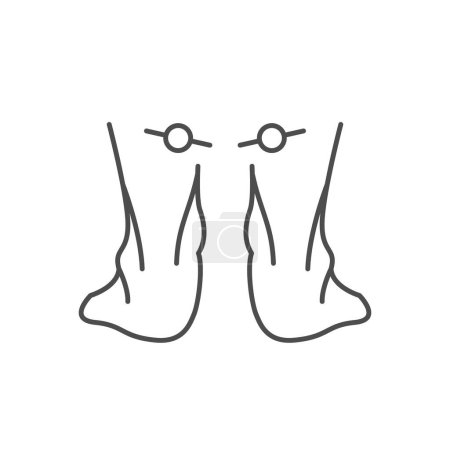 Téléchargez les illustrations : Icône de contour de pied supporté isolé sur blanc. Illustration vectorielle - en licence libre de droit