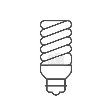 Illustration for Energy efficient lamp line icon isolated on white. Vector illustration - Royalty Free Image