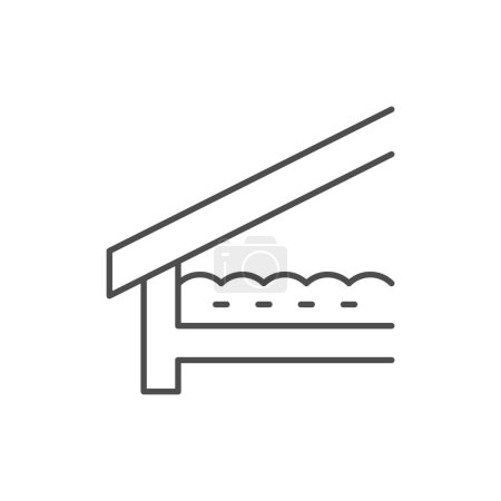 Attic floor insulation line icon isolated on white. Vector illustration