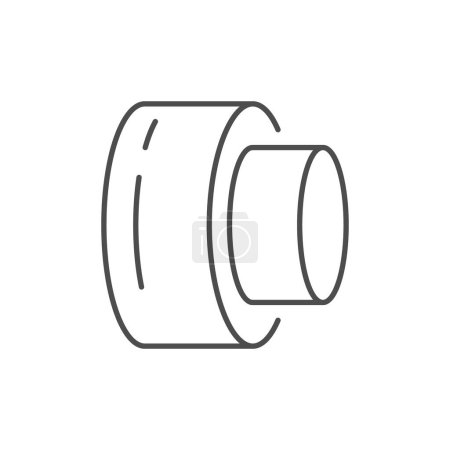 Téléchargez les illustrations : Icône de contour de ligne d'isolation de tuyau isolé sur blanc. Illustration vectorielle - en licence libre de droit