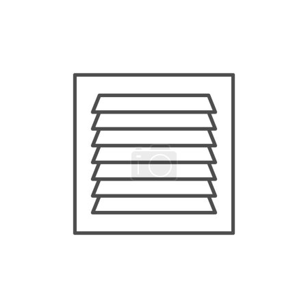 Téléchargez les illustrations : Icône de contour de grille de ventilation isolée sur blanc. Illustration vectorielle - en licence libre de droit