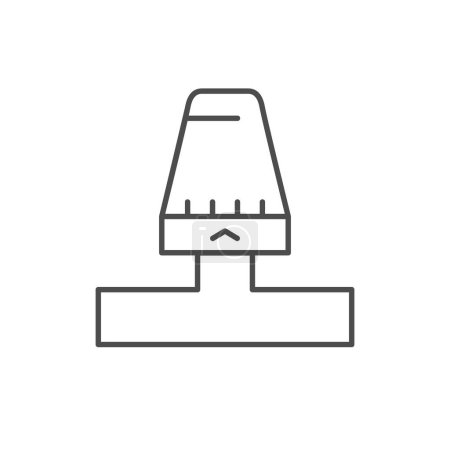 Ilustración de Icono del contorno de la línea del termostato de calefacción aislado en blanco. Ilustración vectorial - Imagen libre de derechos