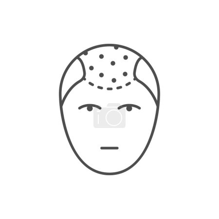 Illustration for Man during hair transplantation icon isolated on white. Vector illustration - Royalty Free Image