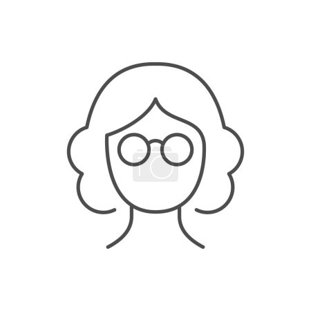 Ilustración de Línea de mujer anciana delinear icono aislado en blanco. Ilustración vectorial - Imagen libre de derechos