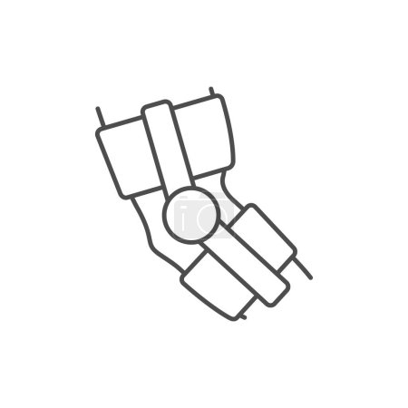 Illustration for Elbow brace line outline icon isolated on white. Vector illustration - Royalty Free Image