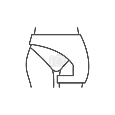 Ilustración de Icono del contorno de la línea de vendaje de cadera aislado en blanco. Ilustración vectorial - Imagen libre de derechos