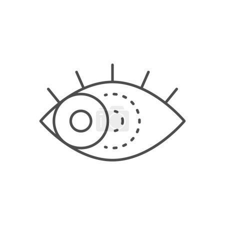 Illustration for Human strabismus line outline icon isolated on white. Vector illustration - Royalty Free Image