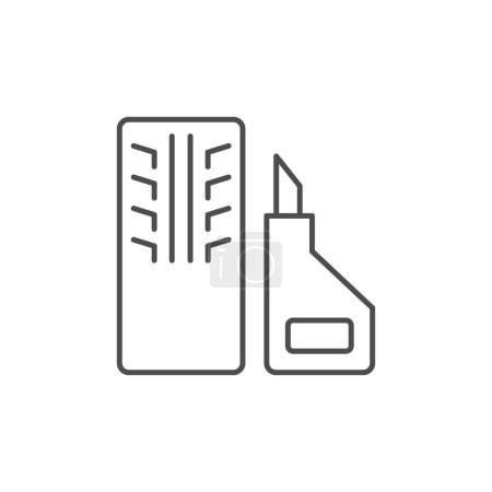 Ilustración de Icono de la línea de recauchutado de neumáticos aislado en blanco. Ilustración vectorial - Imagen libre de derechos