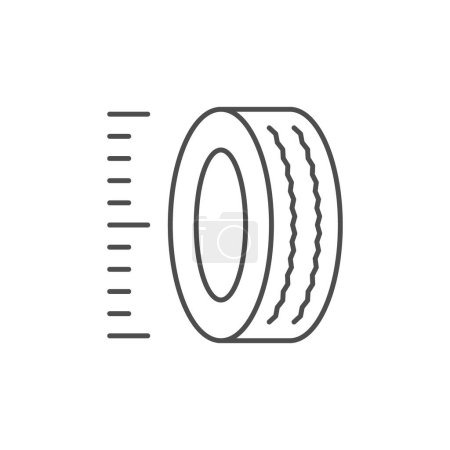 Reifengröße Icon isoliert auf weiß. Vektorillustration