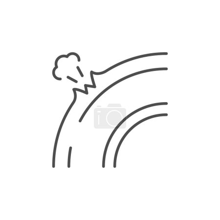 Illustration for Tire puncture line outline icon isolated on white. Vector illustration - Royalty Free Image