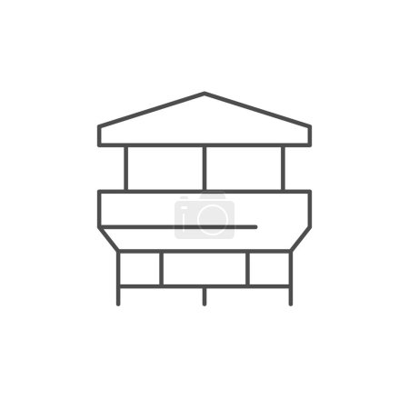 Téléchargez les illustrations : Ligne de cheminée maison icône de contour isolé sur blanc. Illustration vectorielle - en licence libre de droit